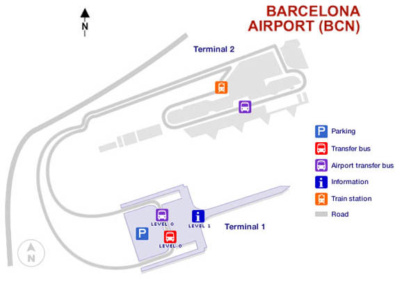 Barcelona Airport Map Showing Terminals Runways Taxi - vrogue.co